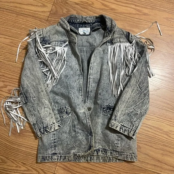 Sergio Valente Jackets Coats Vintage 8s Fringe Acid Wash